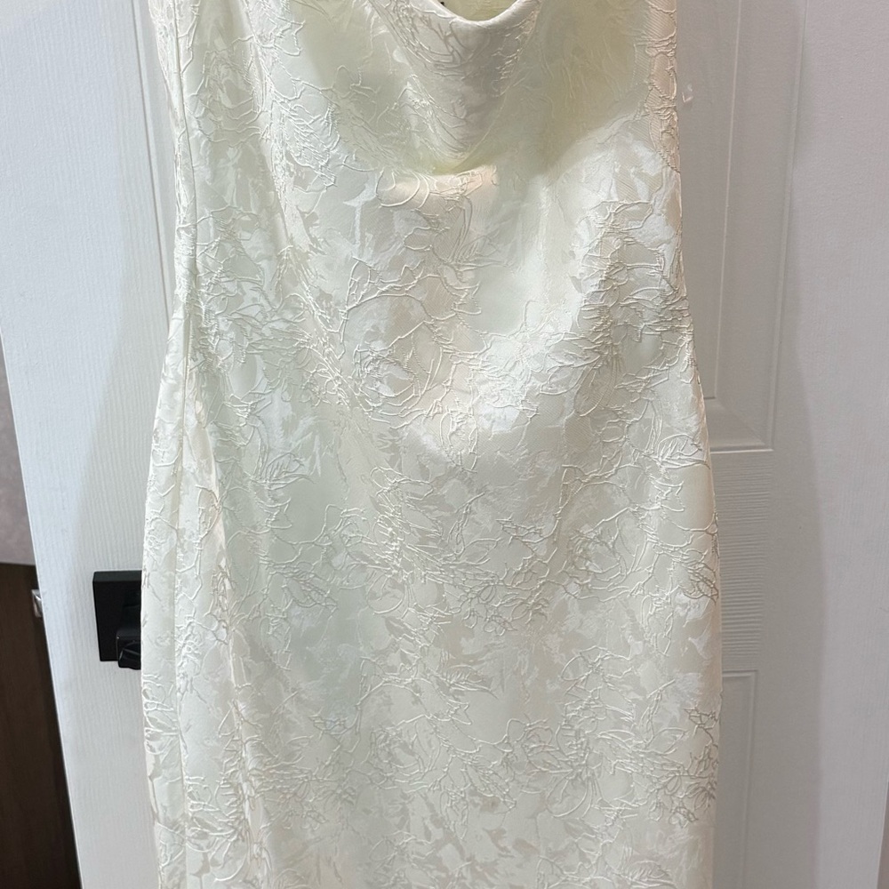 Ivory Lace-Overlay Satin Bridal Slip Dress